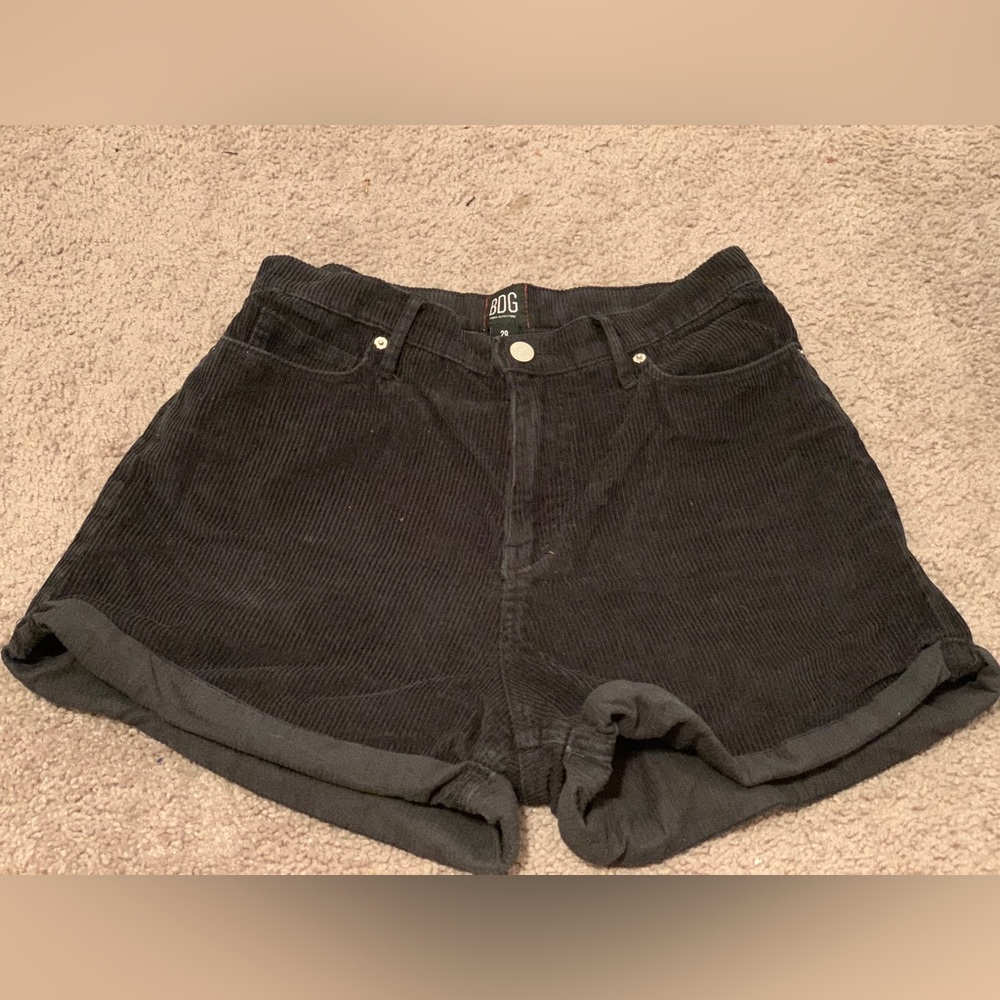 BDG Black corduroy high-waisted shorts